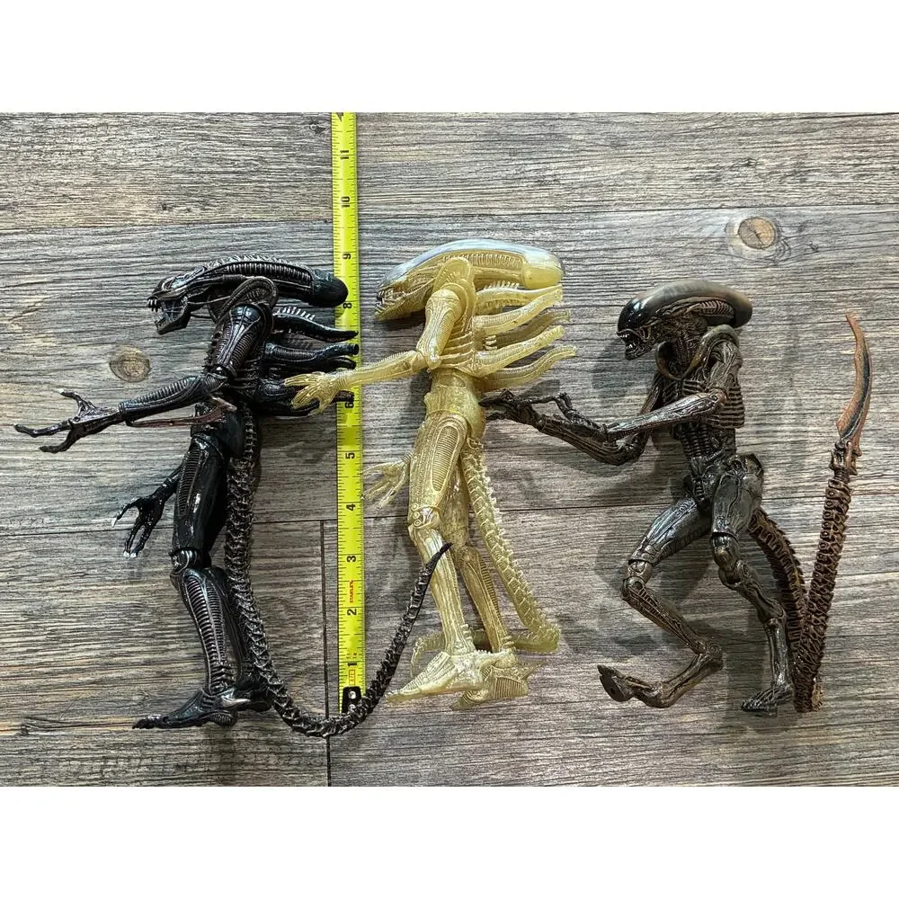 NECA Aliens Xenomorph Action Figures, bundle of 3 w/ articulated joints, 9 in.